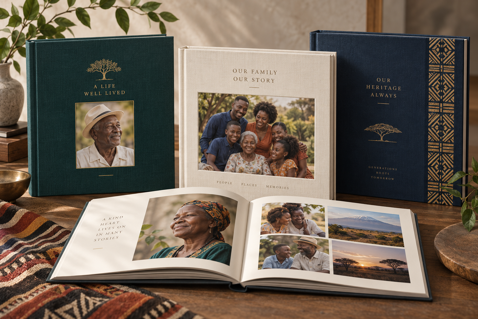 Concept memorial and family heritage photobooks
