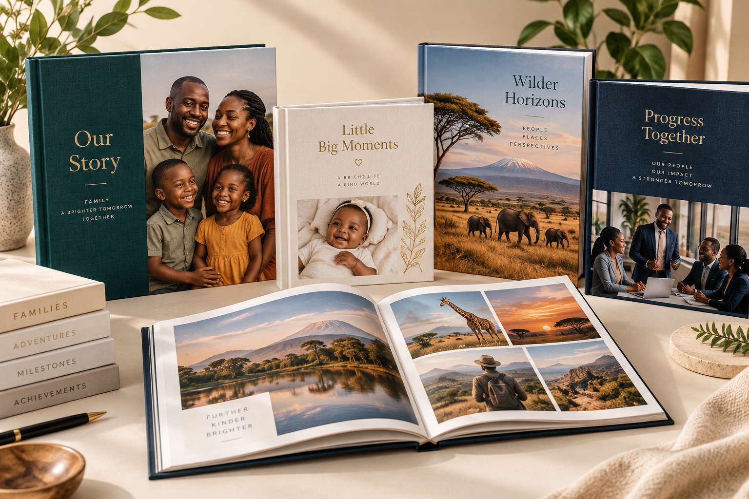 Concept family, baby, travel and corporate photobooks