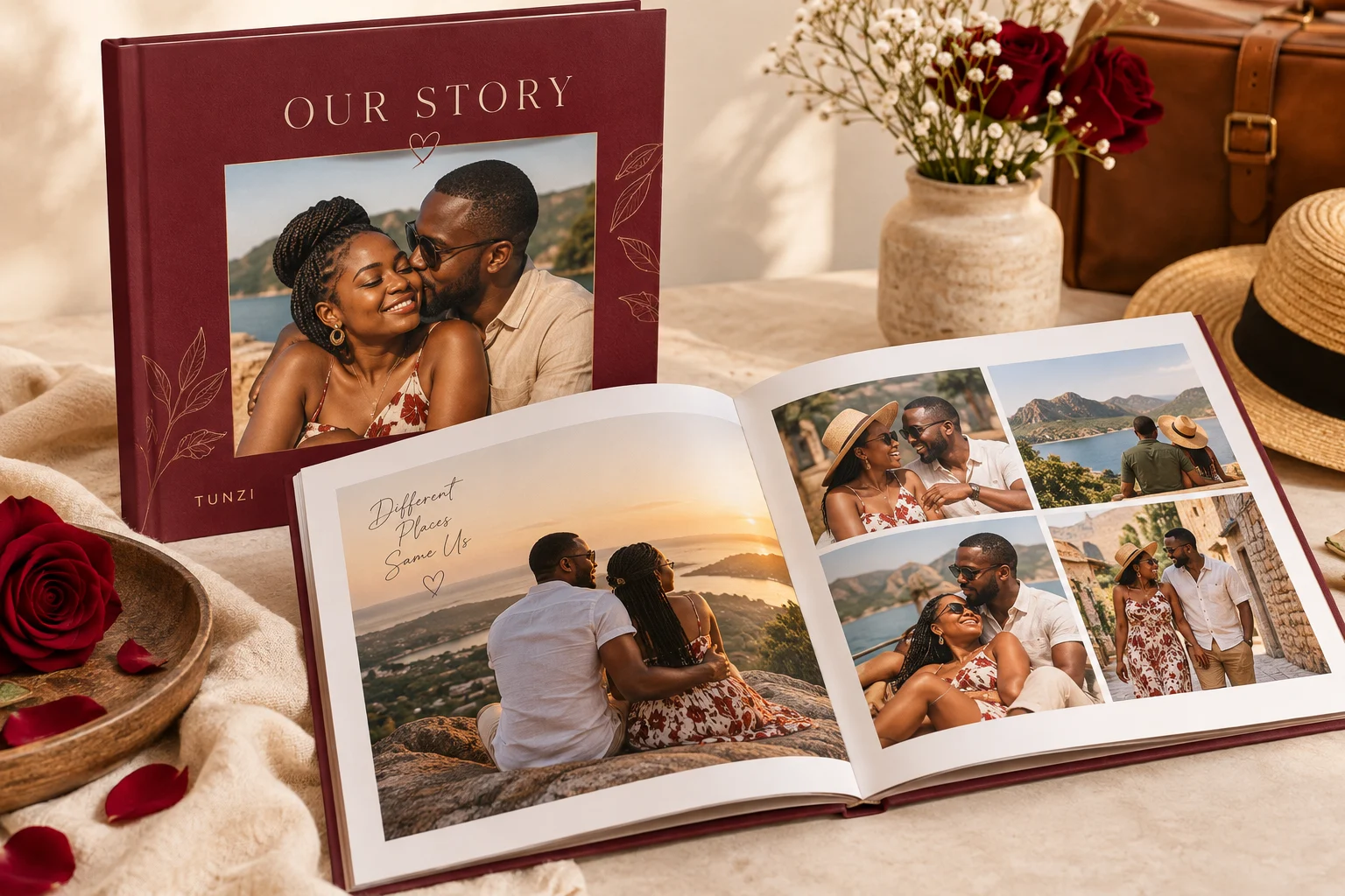 Illustrative love story photobooks concept